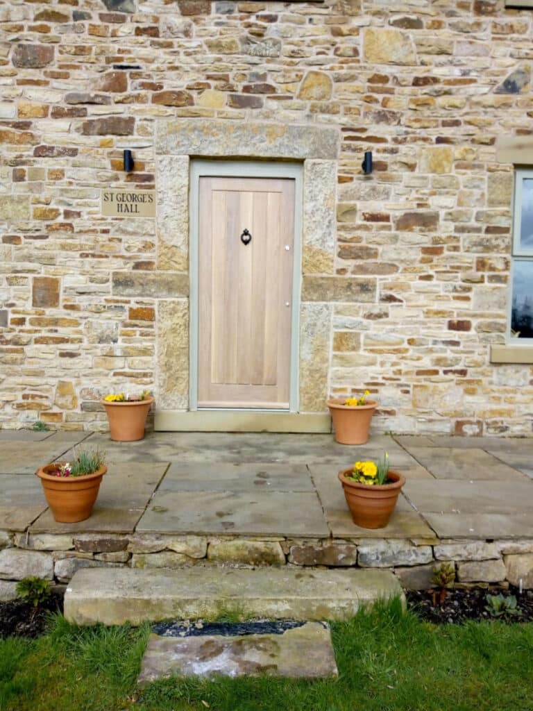 100% solid oak external door with knocker