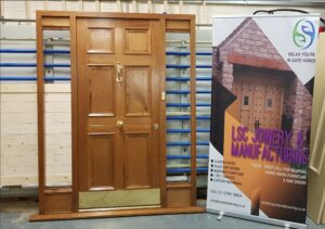 exterior oak door with side windows