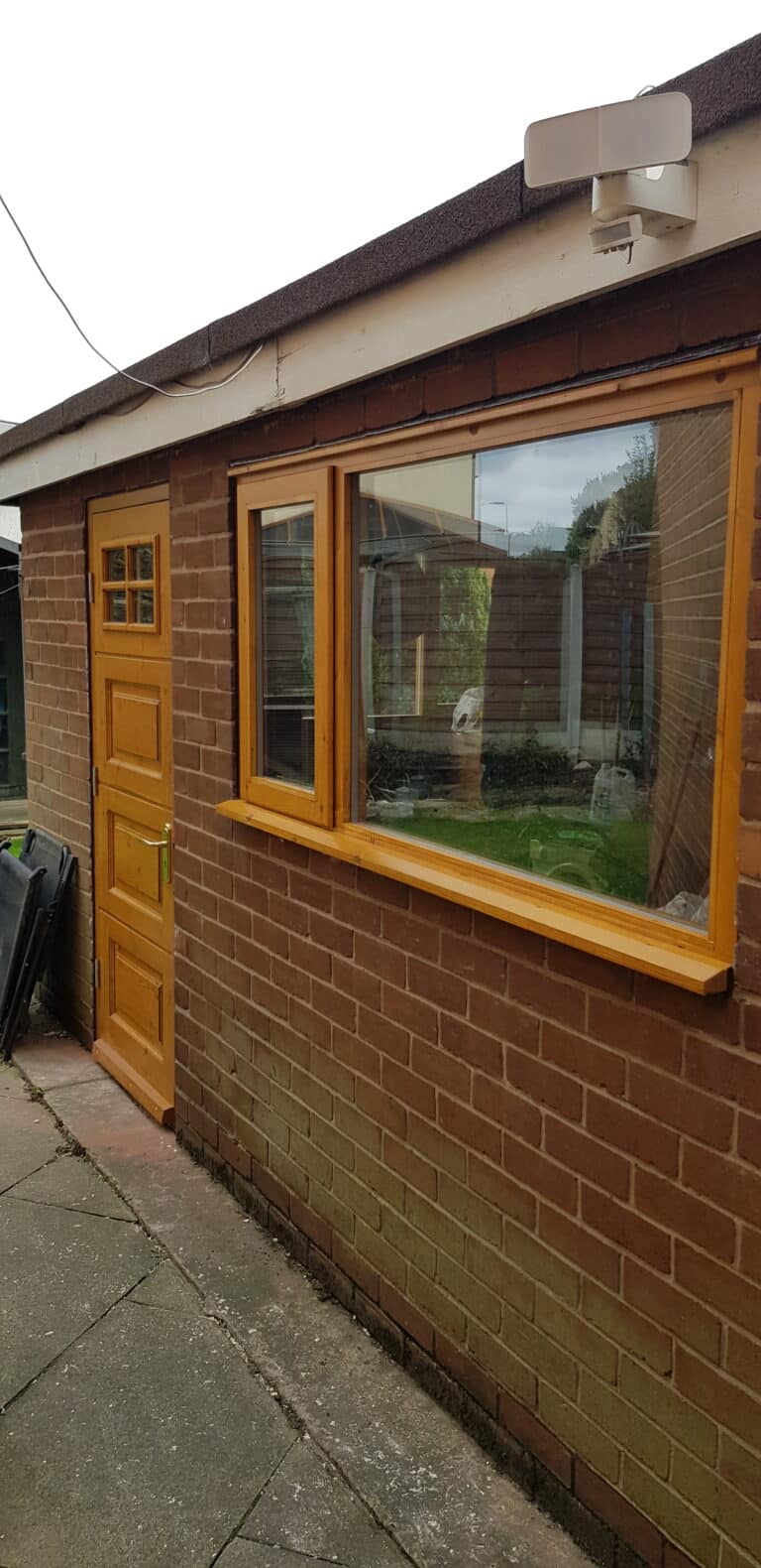 solid oak entrance door and window