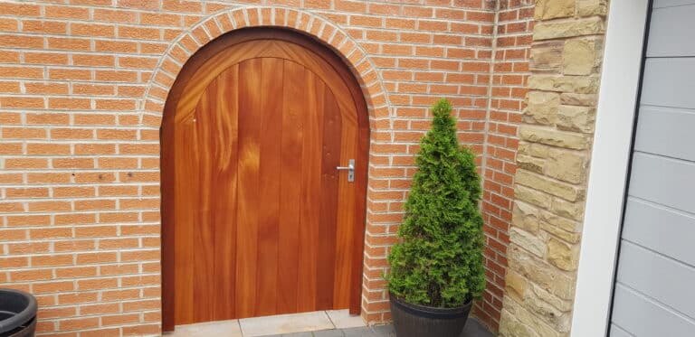 curved solid oak entrance door