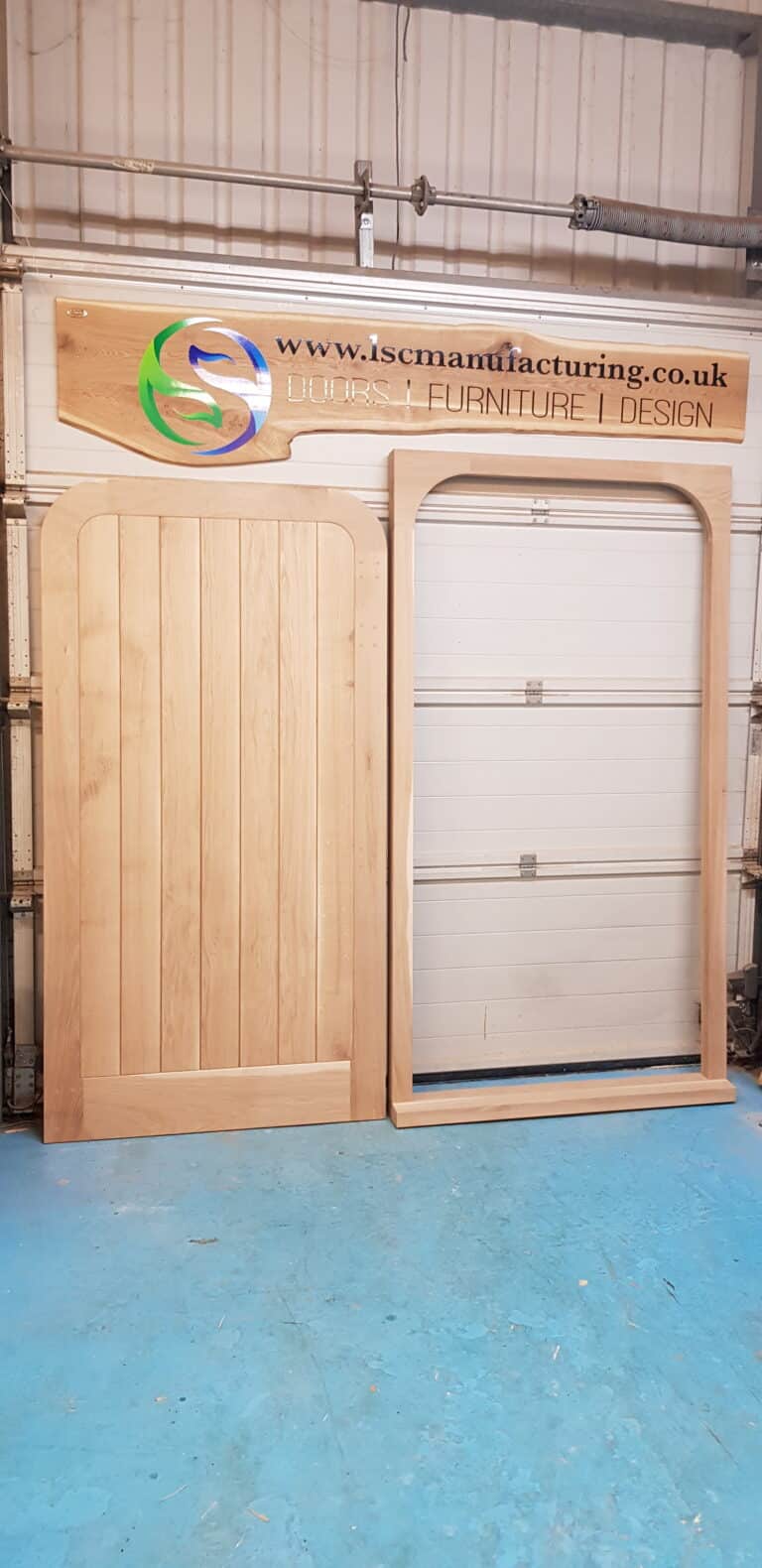 curved solid oak entrance door and frame