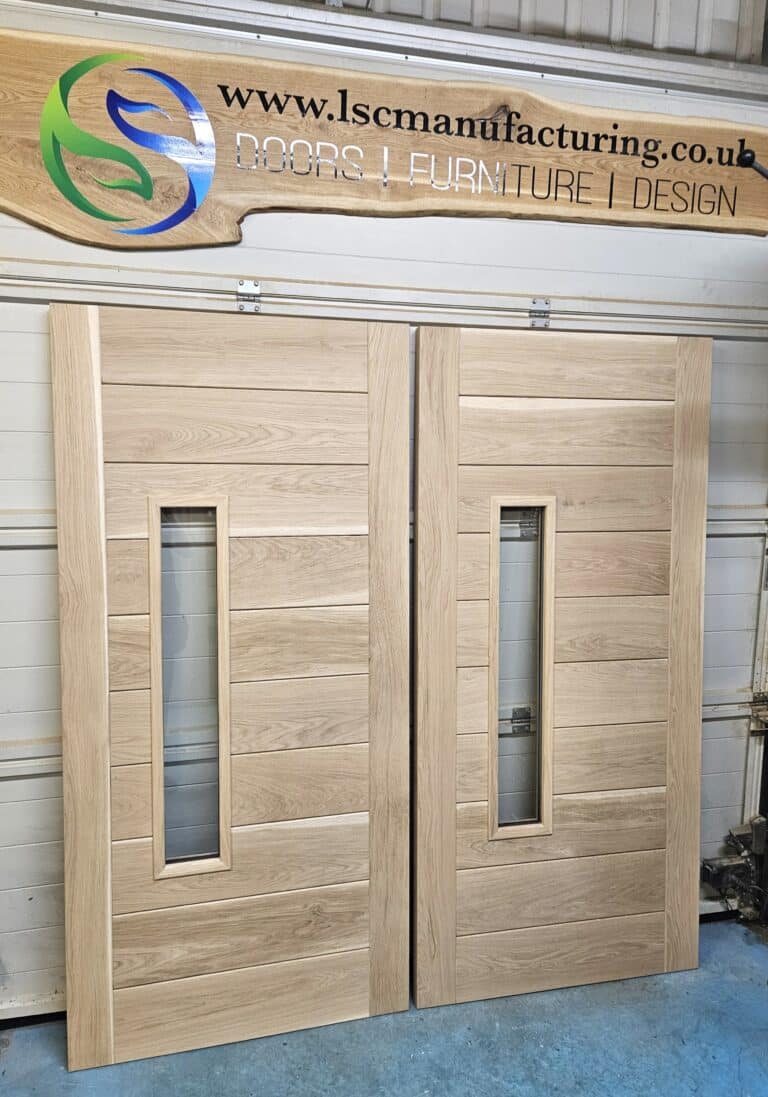 solid oak door with glazing
