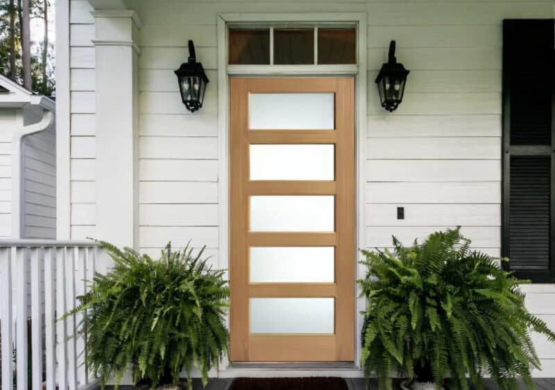 Vancouver external oak door glazed