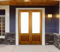 Glazed panel oak external French door set