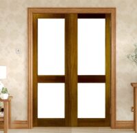 2 light glazed oak internal french door set
