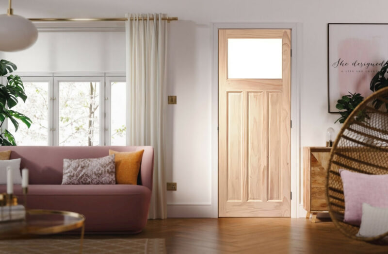 Edwardian Glazed internal oak door