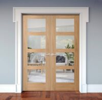 Classic Victorian Oak French door set