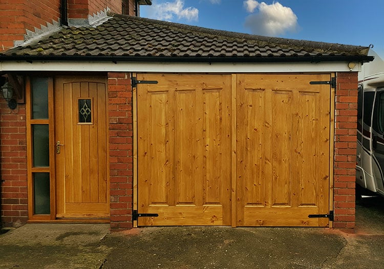 oak garage doors